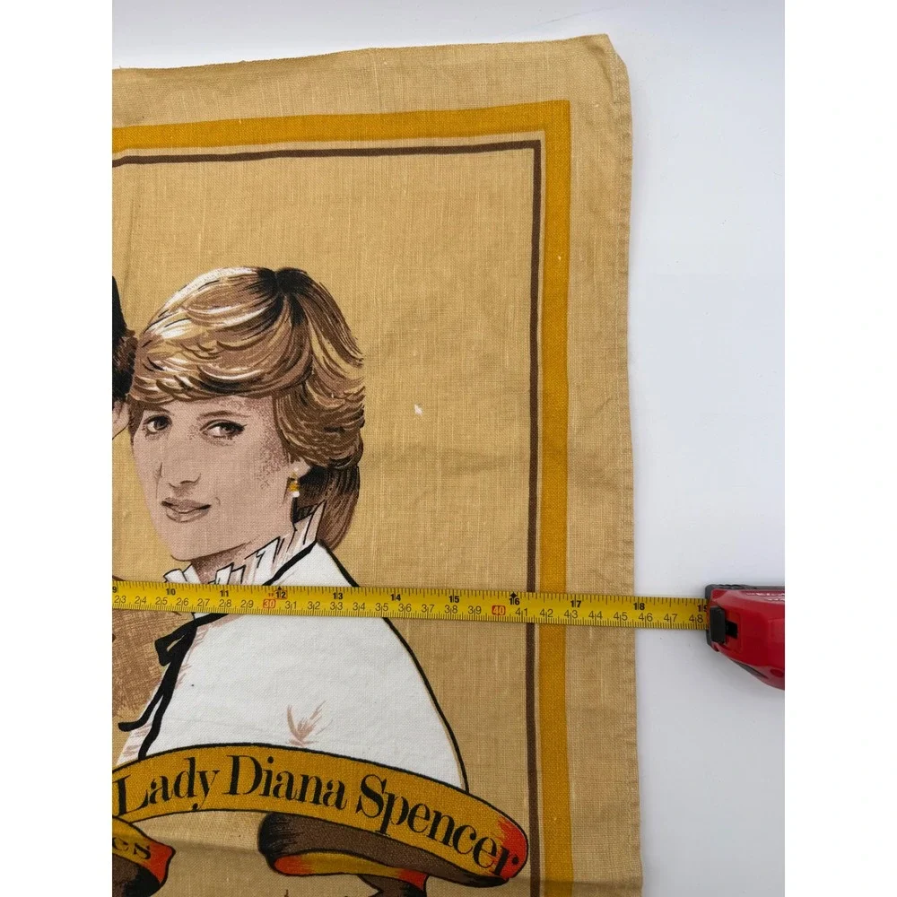 Vintage 1981 Royal Wedding Tea Towel Prince Charles Lady Diana St Pauls UK Made